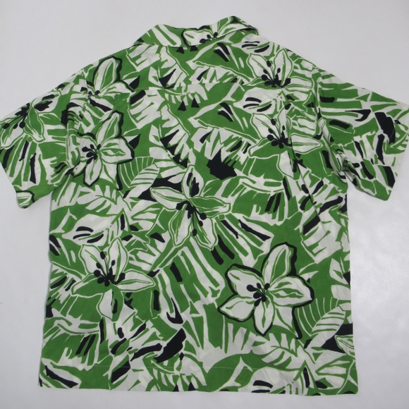 Palm Angels Women's Hibiscus Bowling Shirt Over Green White Size S Super Relaxed - Picture 8 of 12